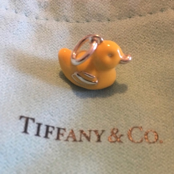 Silver Yellow Rubber Duck Charm 